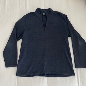 Eddie Bauer Mens XL Navy Blue 1/4 Zip Pullover